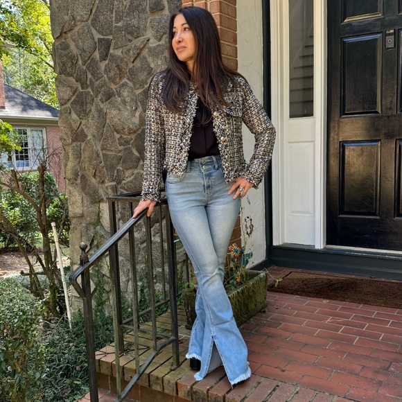 PARIS CHIC DESIGNER STYLE FRINGE TRIM GOLD BUTTON JACKET - Picture 4 of 11